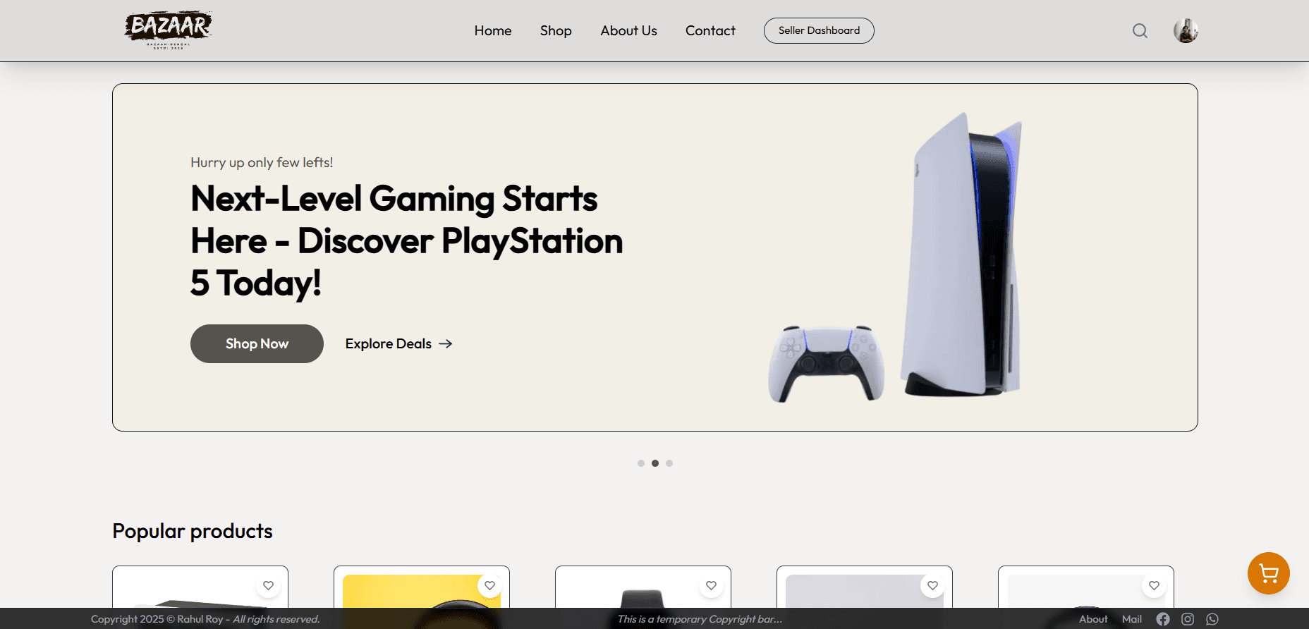 Bazaar: E-Commerce Website